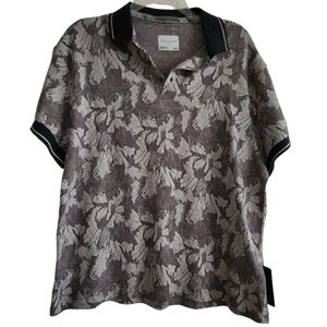 FLORAL POLO COLLAR SHIRT SZ MEDIUM NWT